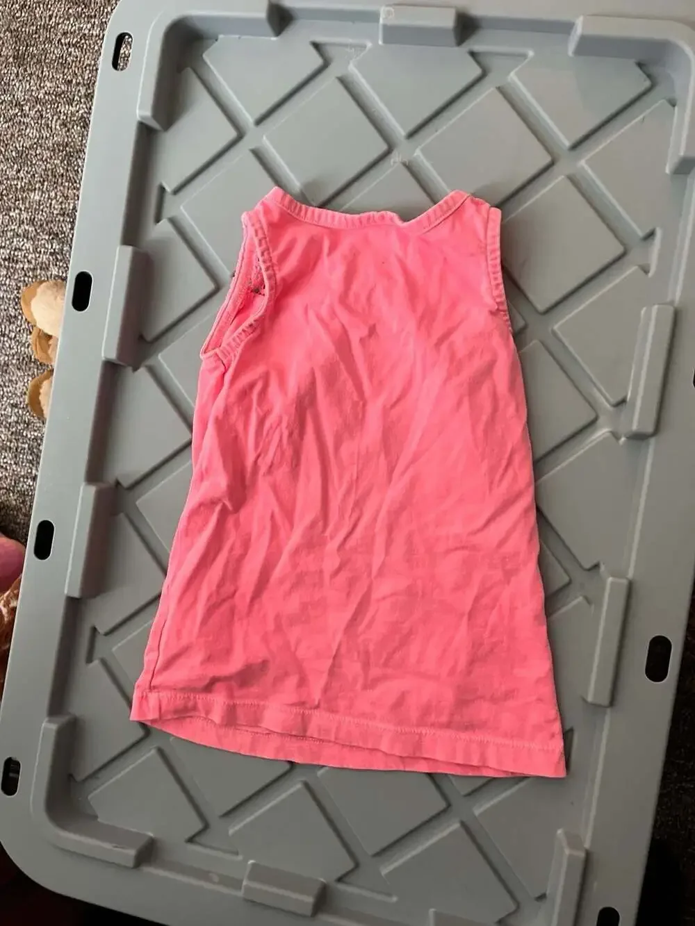 Carter's Girls Pink Sleeveless Tank Top with Lace Neckline Detail